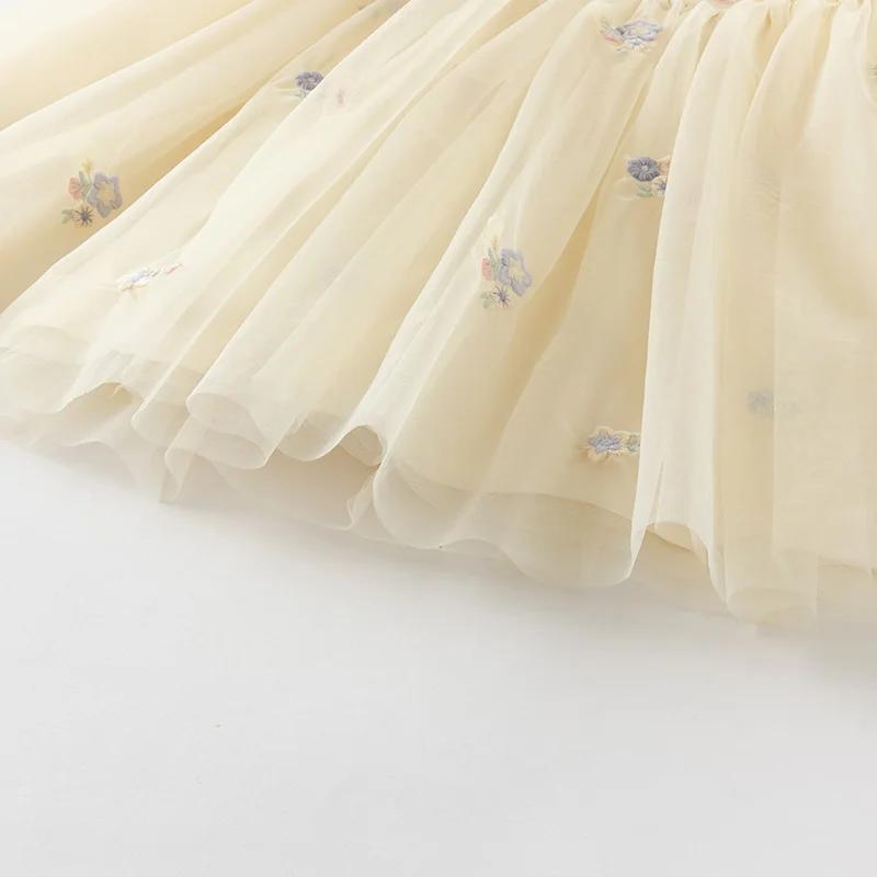 Dave Bella été filles bébé princesse robe charme élégant mignon maille brodé robe florale fête douce