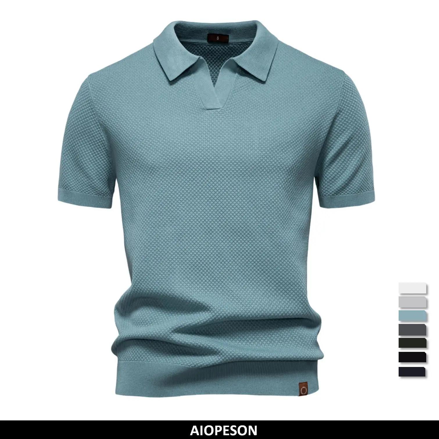 2025 nouveau été Premium couleur unie hommes Polo de Golf pour col tissu respirant Social haut décon