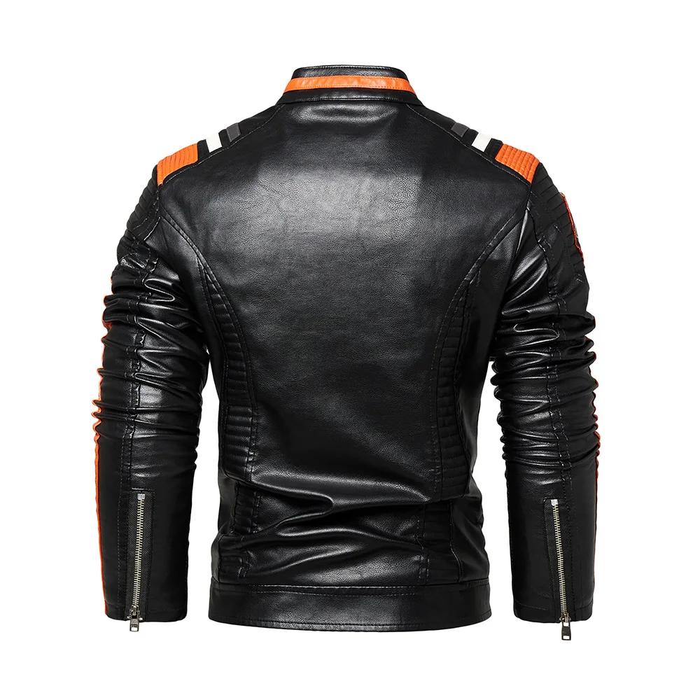 Veste de Moto en simili cuir pour hommes, imperméable, coupe-vent, PU, Bomber Vintage