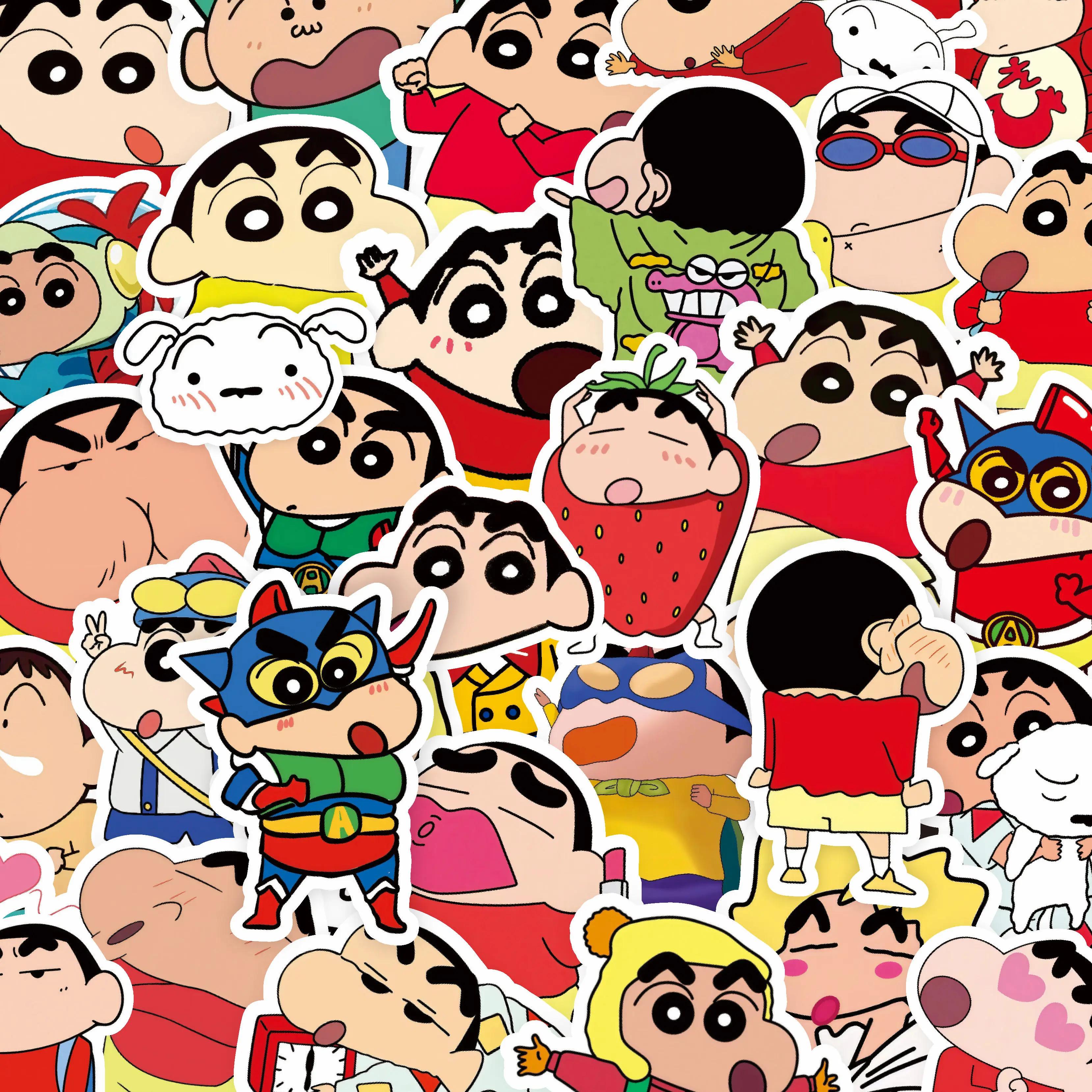 100 pièces dessin animé Crayon Shin Chan autocollants enfants jouets pour voiture ordinateur portabl