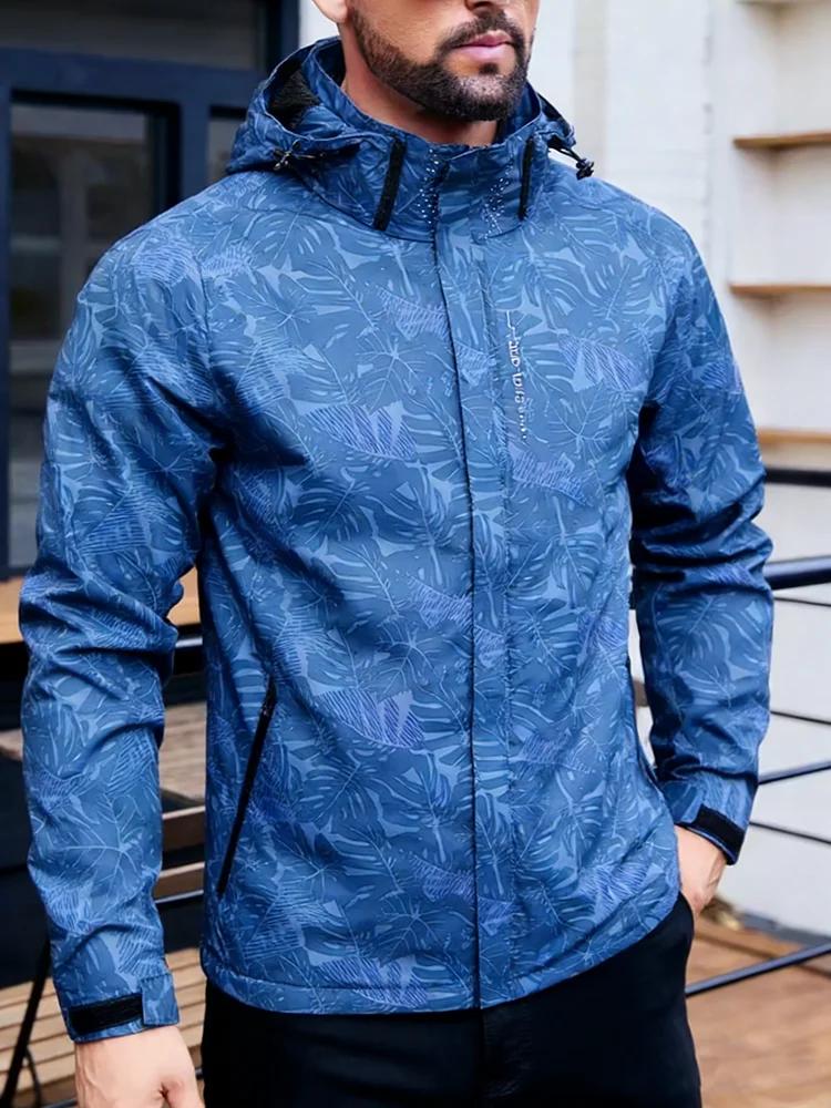 Veste coupe-vent imperméable décontractée pour hommes, manteau de randonnée en plein air avec fermet