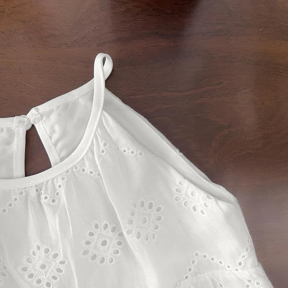 Bear Leader – robe d'été pour filles, Design découpé, à la mode, écharpe, blanche, vacances, longueu
