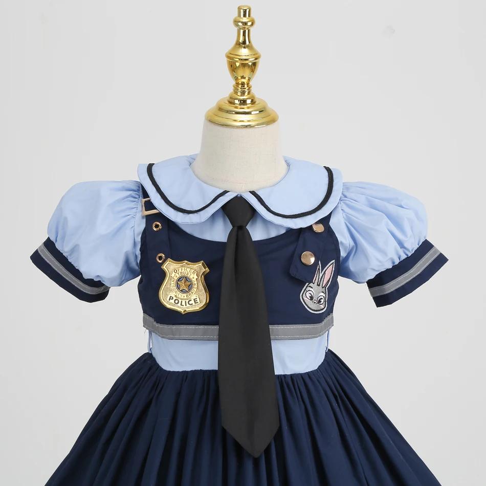 Costume de cosplay Judy pour enfants, robe de fête de carnaval, ensemble de chaussettes, ceinture et
