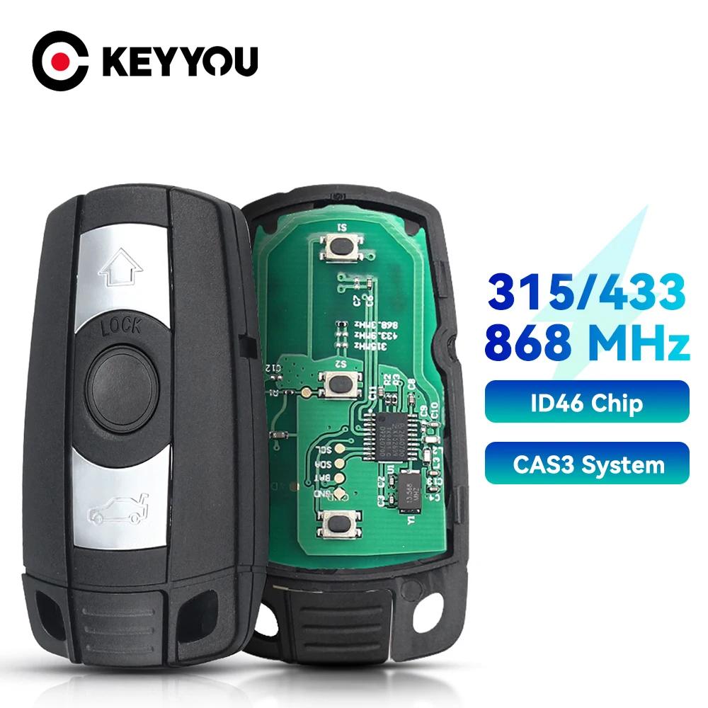 Clé de voiture à distance KEYYOU 315 MHz 433 MHz 868 MHz avec puce pour BMW CAS3 Série 1/3/5/7 X5 X6