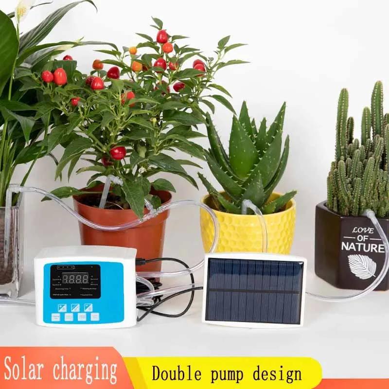 Dispositif d'irrigation goutte à goutte de jardin, système de minuterie de contrôleur de Double pomp