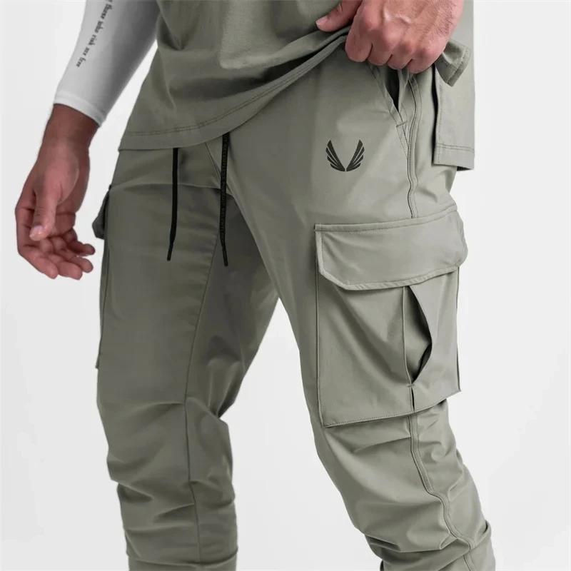 Pantalon Cargo pour hommes, fin, ample, élastique, à séchage rapide, pour course à pied, entraînemen