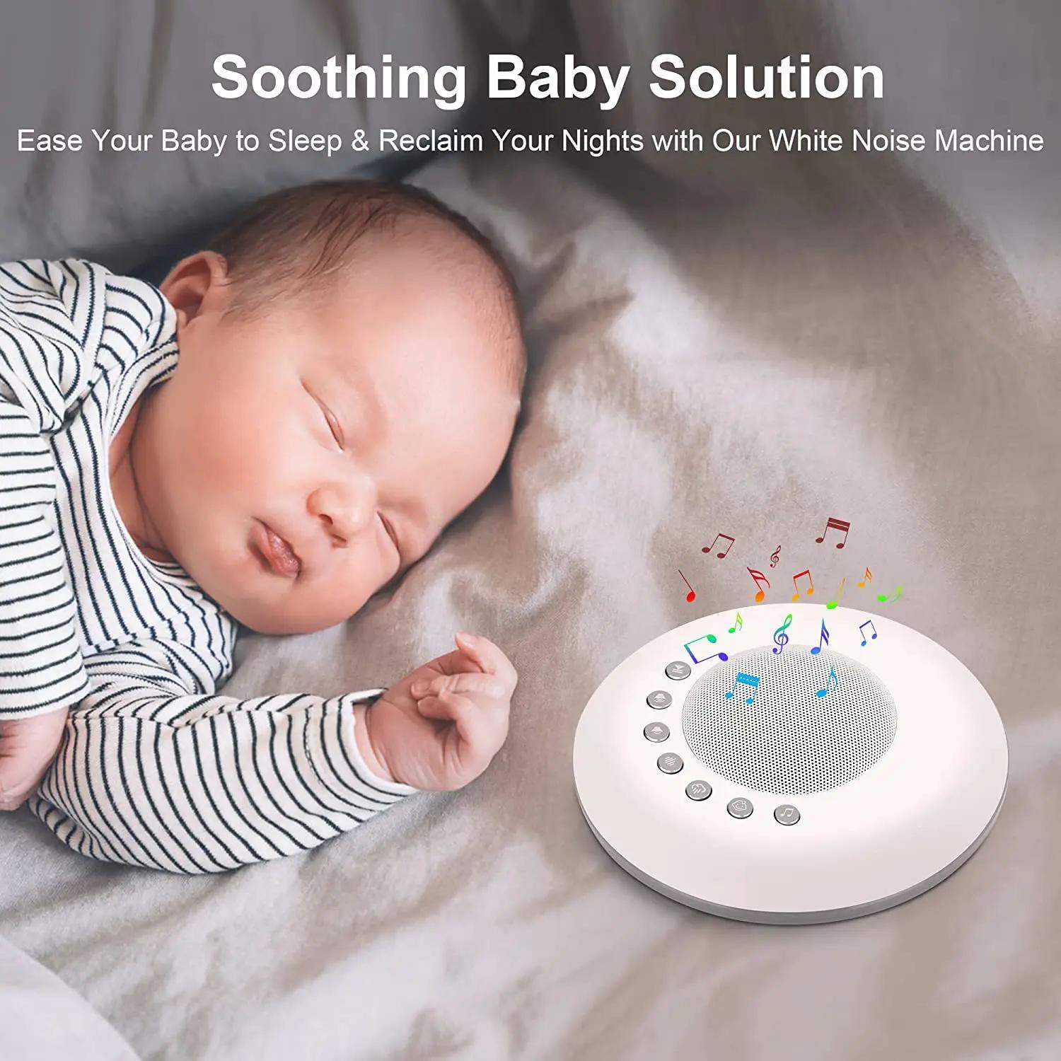 Machine à bruit blanc portable pour bébé - 28 sons apaisants, rechargeable USB, aide au sommeil