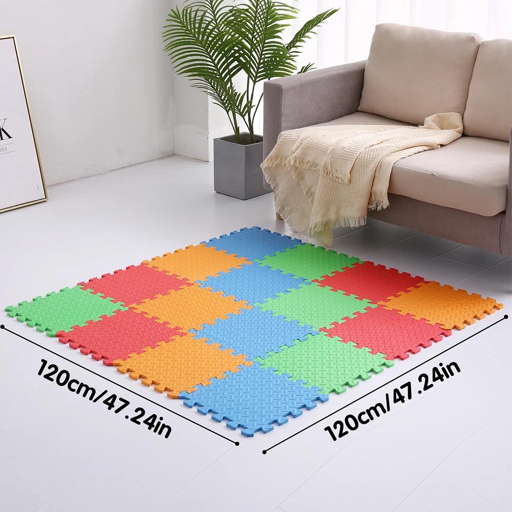 Puzzle polymère optique carré pour bébé - 16 pièces 30x30cm OligFoam - Activités chambre enfant couleurs