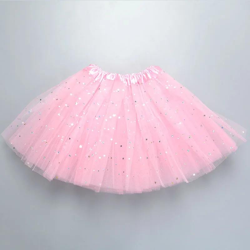 Jupe Tutu de danse à paillettes pour enfants, 3 couches de Tulle, en mousseline de soie, pour enfant