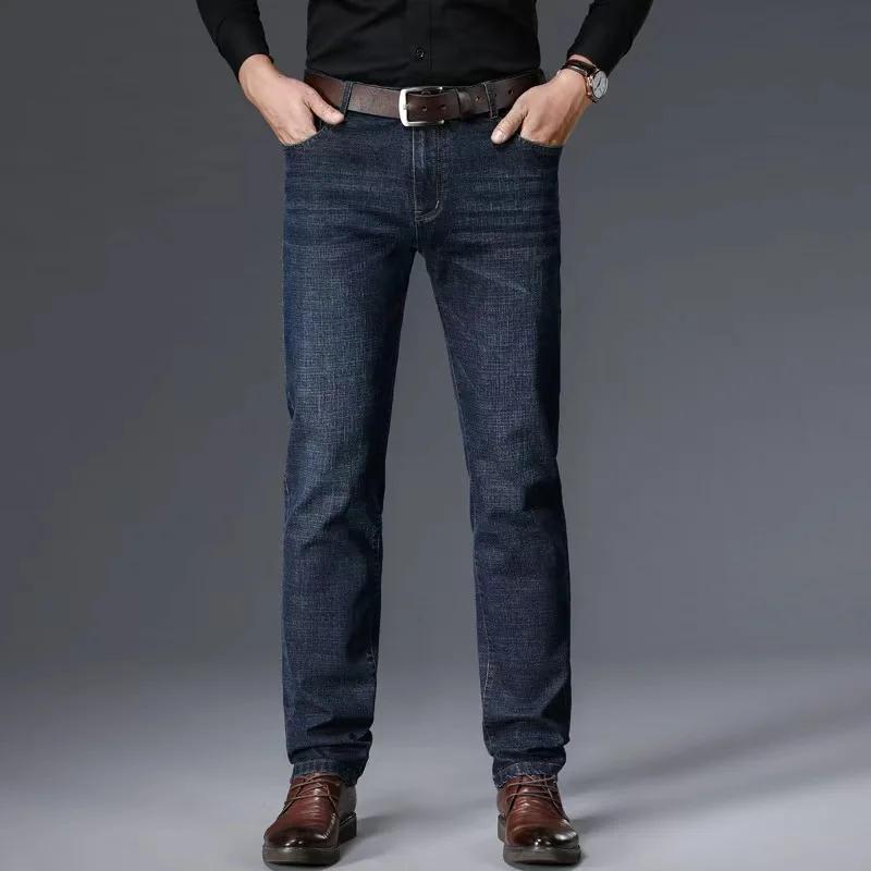 Jeans droits pour hommes, nouvelle collection 2025, pantalon slim extensible confortable et doux, en