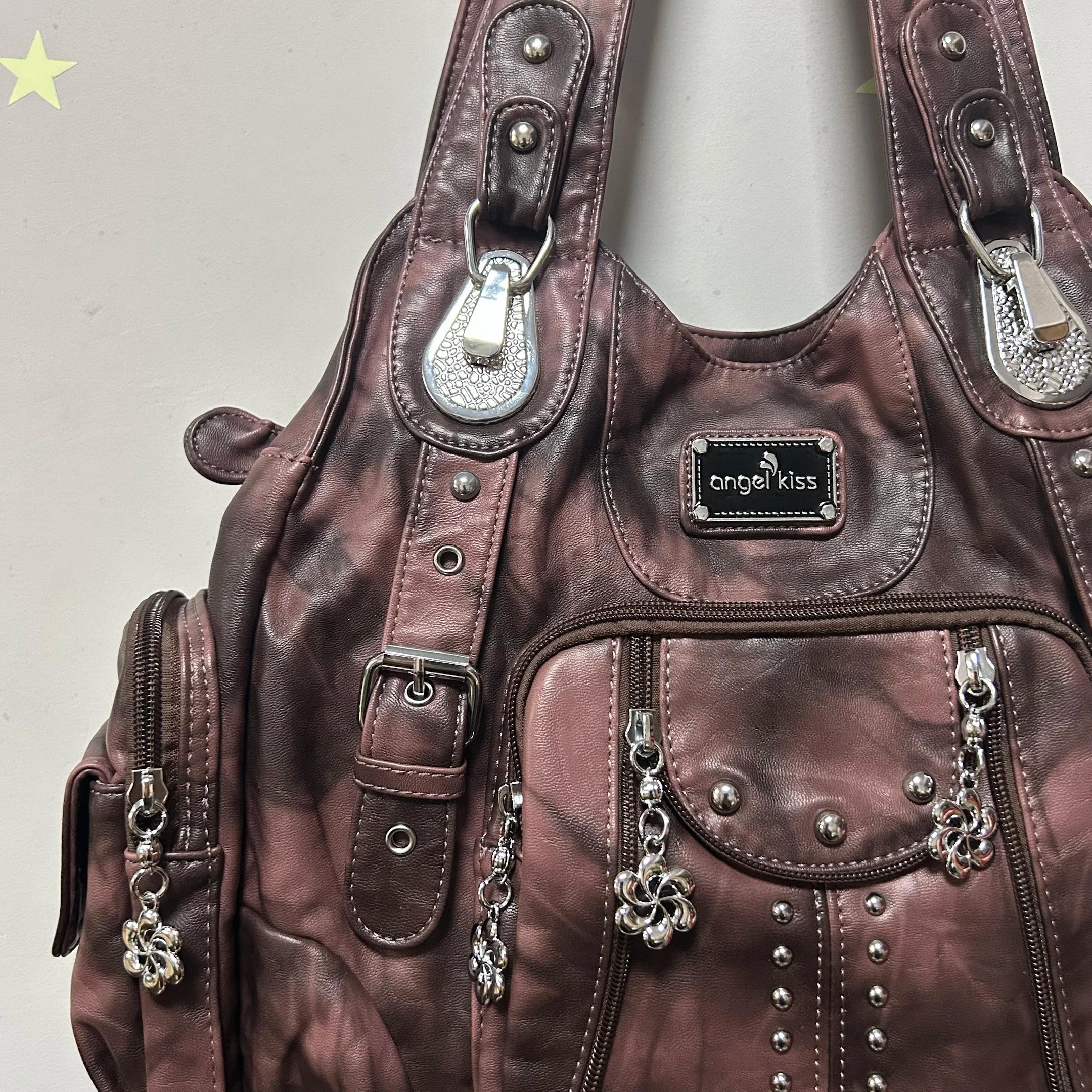 Sac vintage pour femmes, sacs à main tendance en cuir PU, sacs à bandoulière, sacs fourre-tout grand