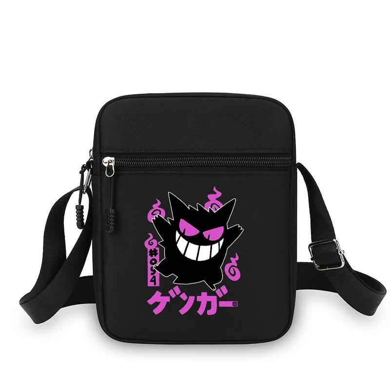 Sac à bandoulière mini en nylon pour téléphone portable, motif Pikachu, Gengar, Charmander, sacoche 