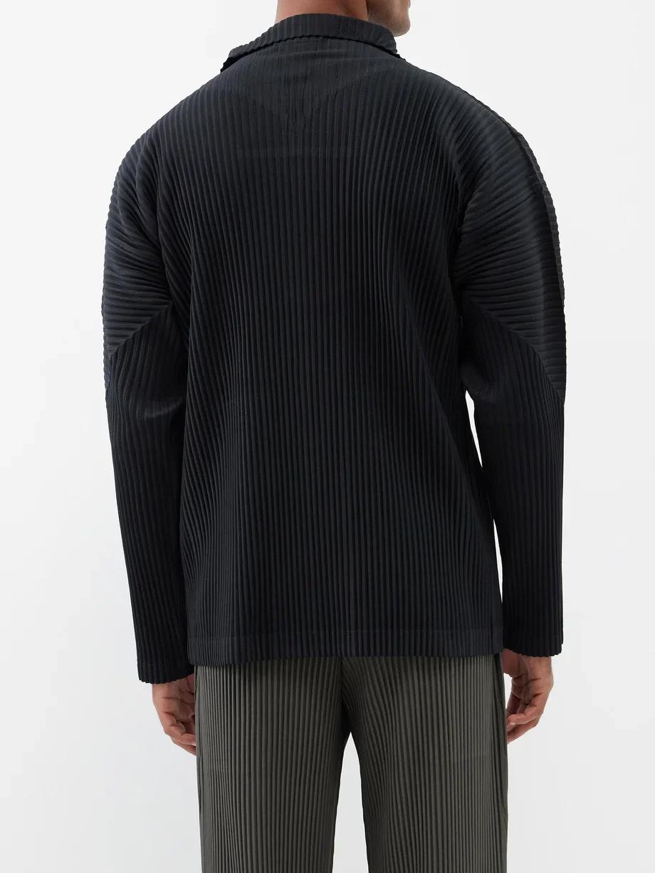 Miyake Plisse homme fermeture éclair plissée décontracté Cardigan rue mode manteau avant bidirection