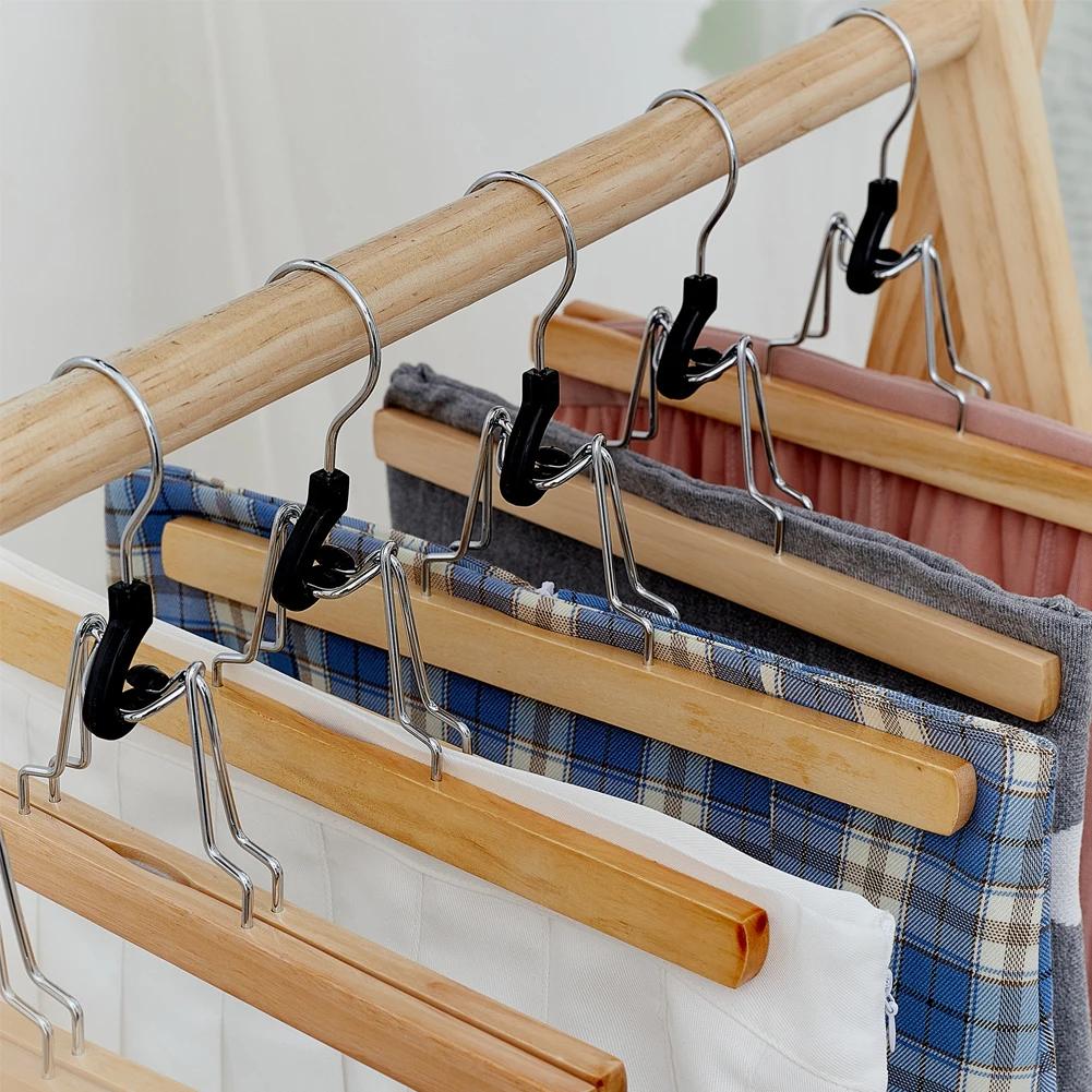 Cintre multifonctionnel en bois massif pour pantalons, 5/10 pièces, support de séchage de vêtements 