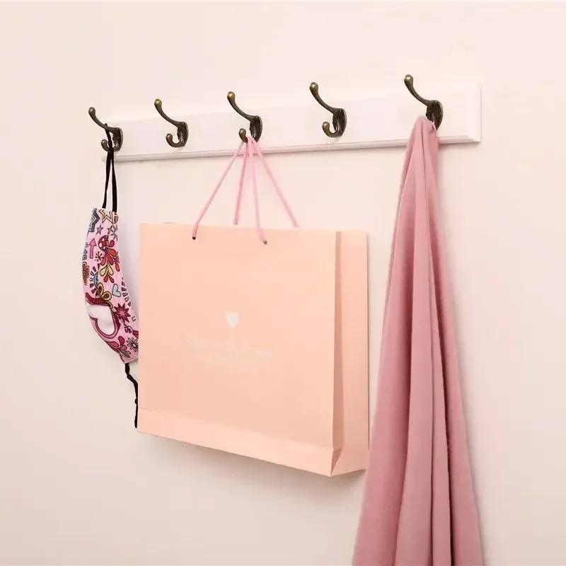 Porte-manteau mural en bois massif avec crochets, gain de place, organisateur de placard pour chapea