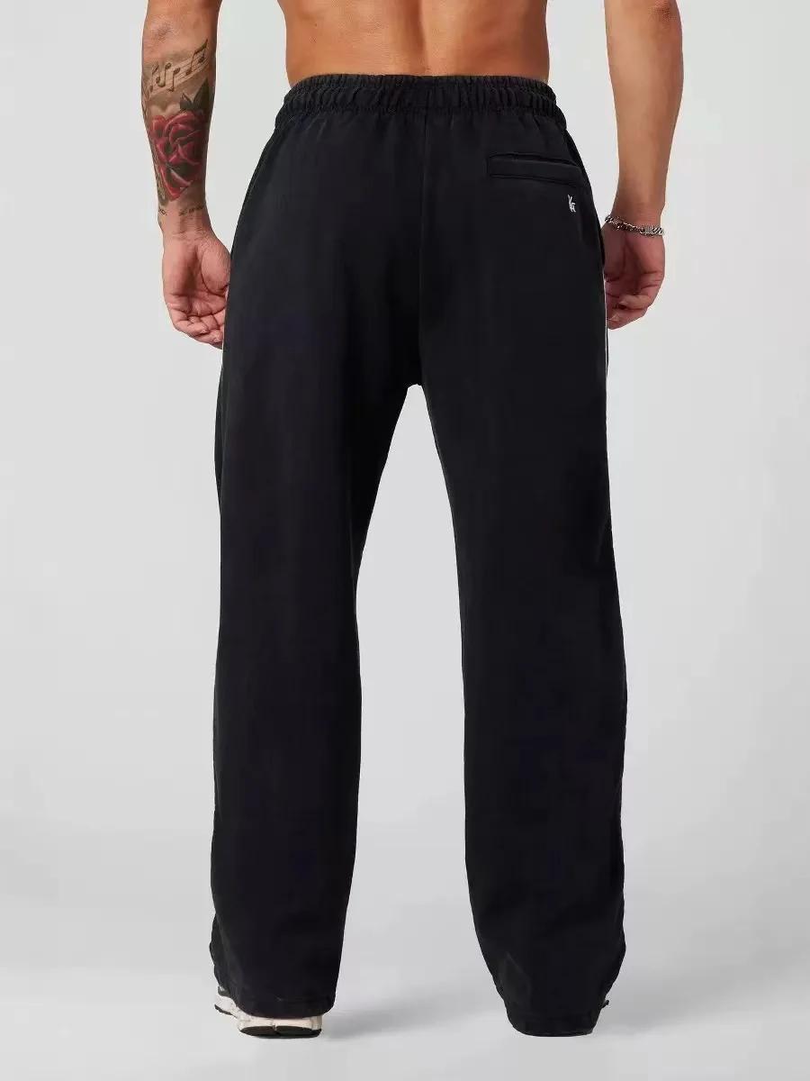 Pantalon de Sport ample de Style américain pour hommes, décontracté, course à pied, Fitness, jambe d