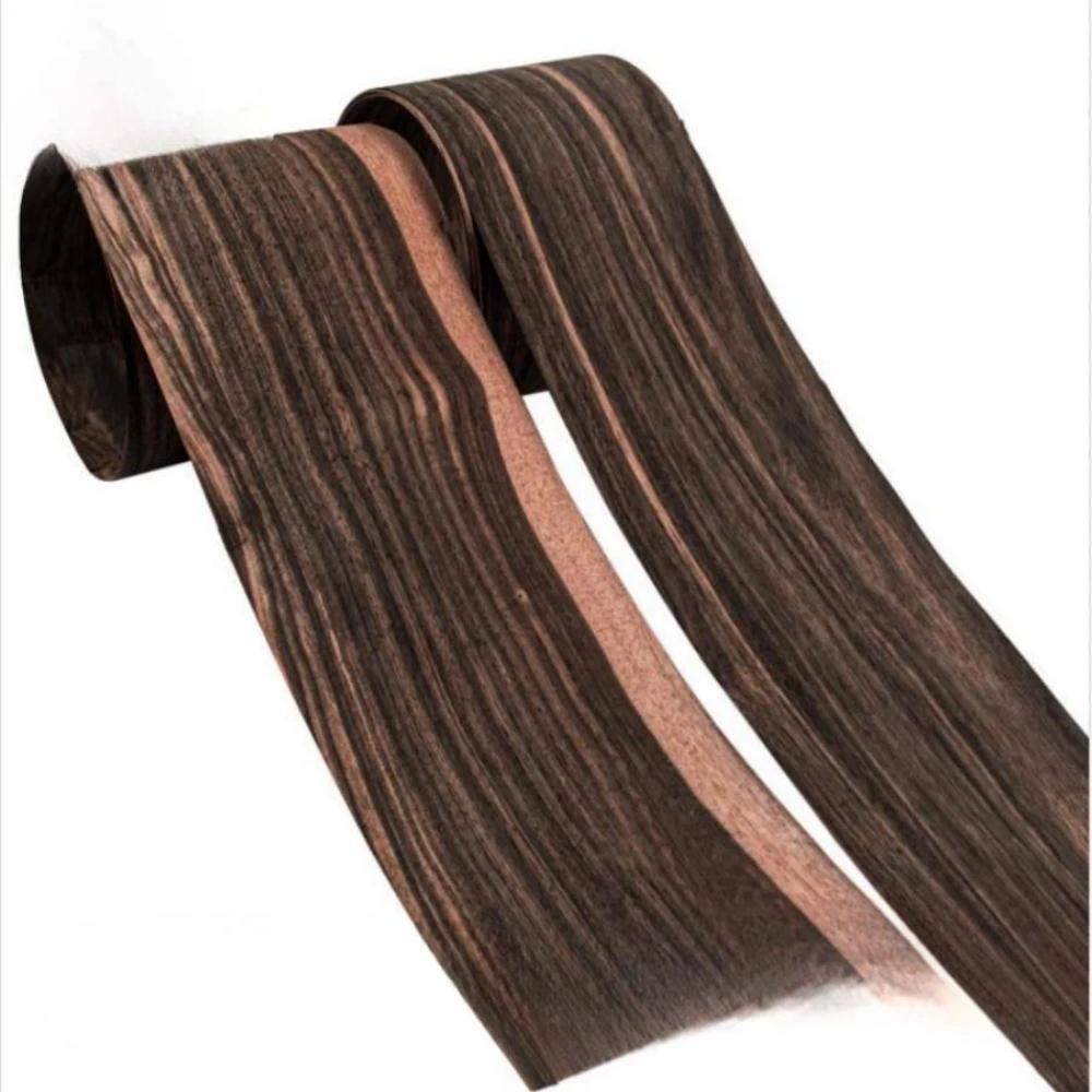 Placage en bois d'ébène indonésien noir véritable naturel pour meubles, environ d'épaisseur 0.5MM