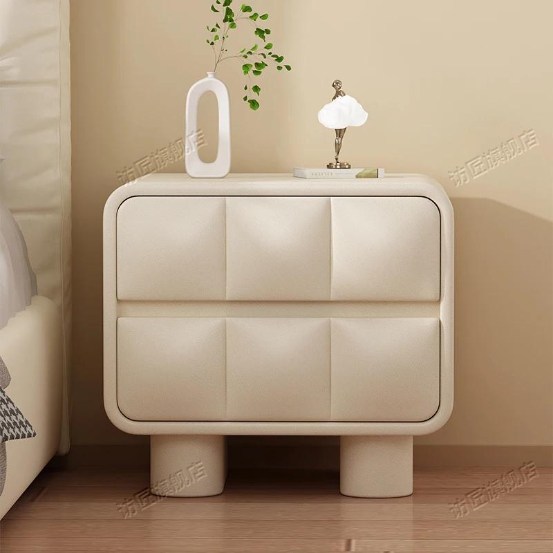 Décor blanc Table De chevet tiroirs chambre bois pas cher Simple Table De chevet mignon à la mode co