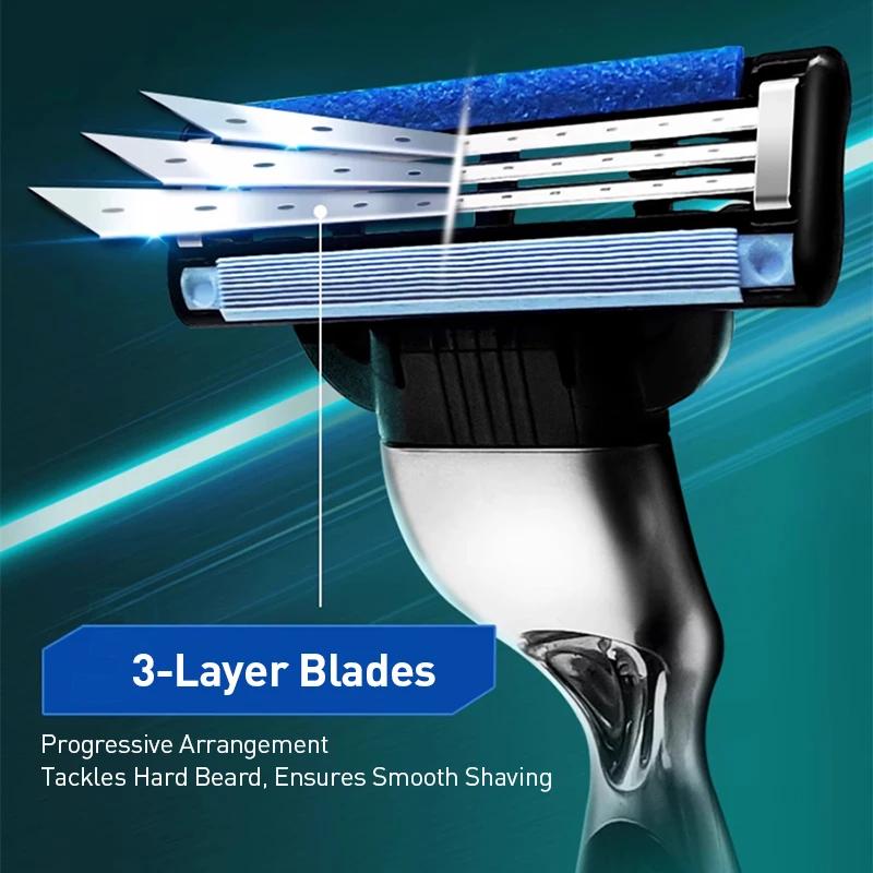 Lames de rasoir Gillette Mach 3 Refilis Classic Lame à 3 couches Remplacement de rasoir