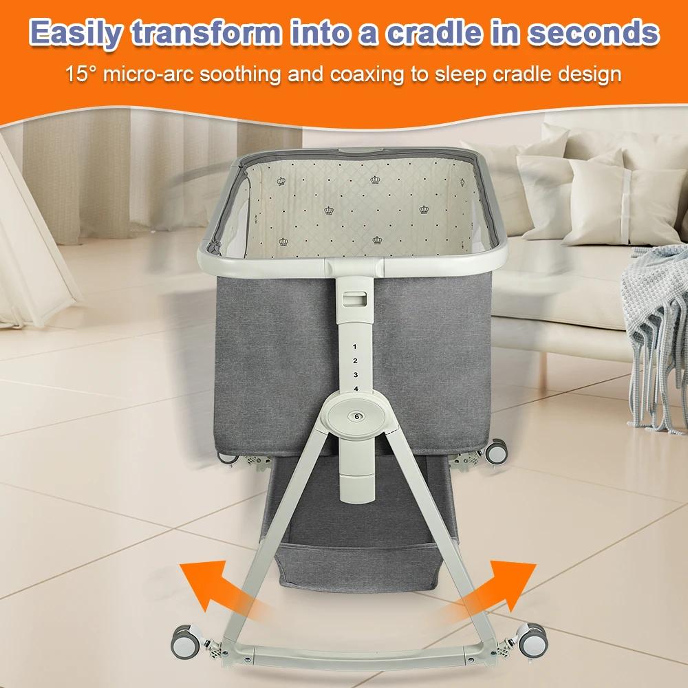 Lit Bébé Indépendant, Cododo avec Matelas, Co-Sleeping, du Nouveau-né à 25 kg. Hauteur et Inclinaiso