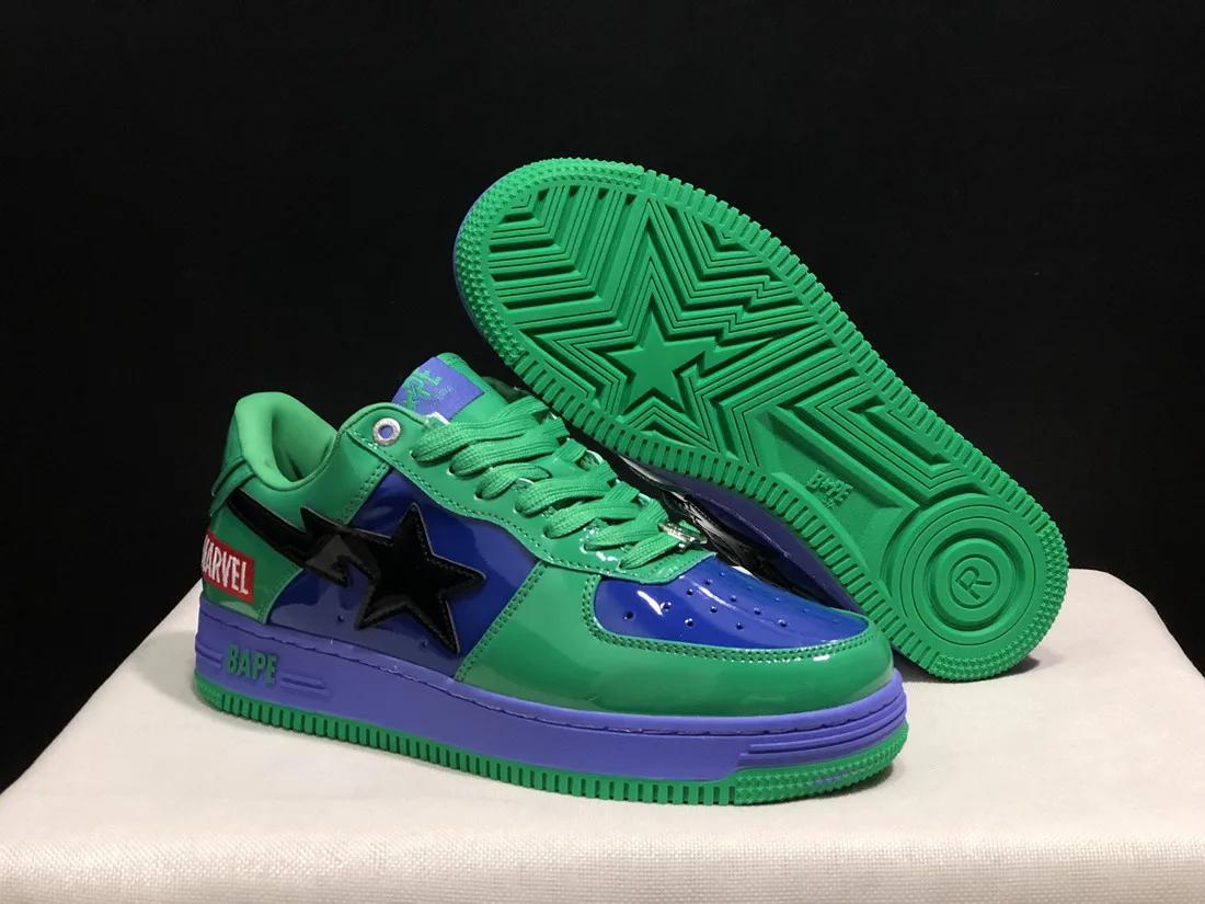 A BATHING APE Chaussures de sport basses STA Shark pour hommes et femmes, style BapeGoose unisexe, B