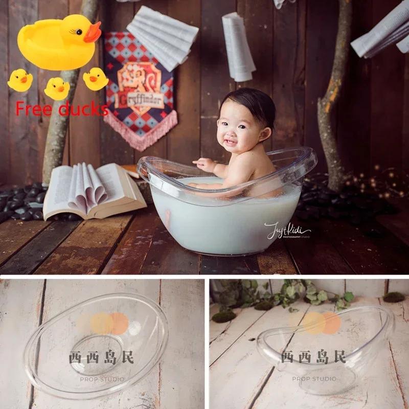 Accessoires de photographie pour nouveau-nés, baignoire à lait en acrylique pour bébé, douche de tre