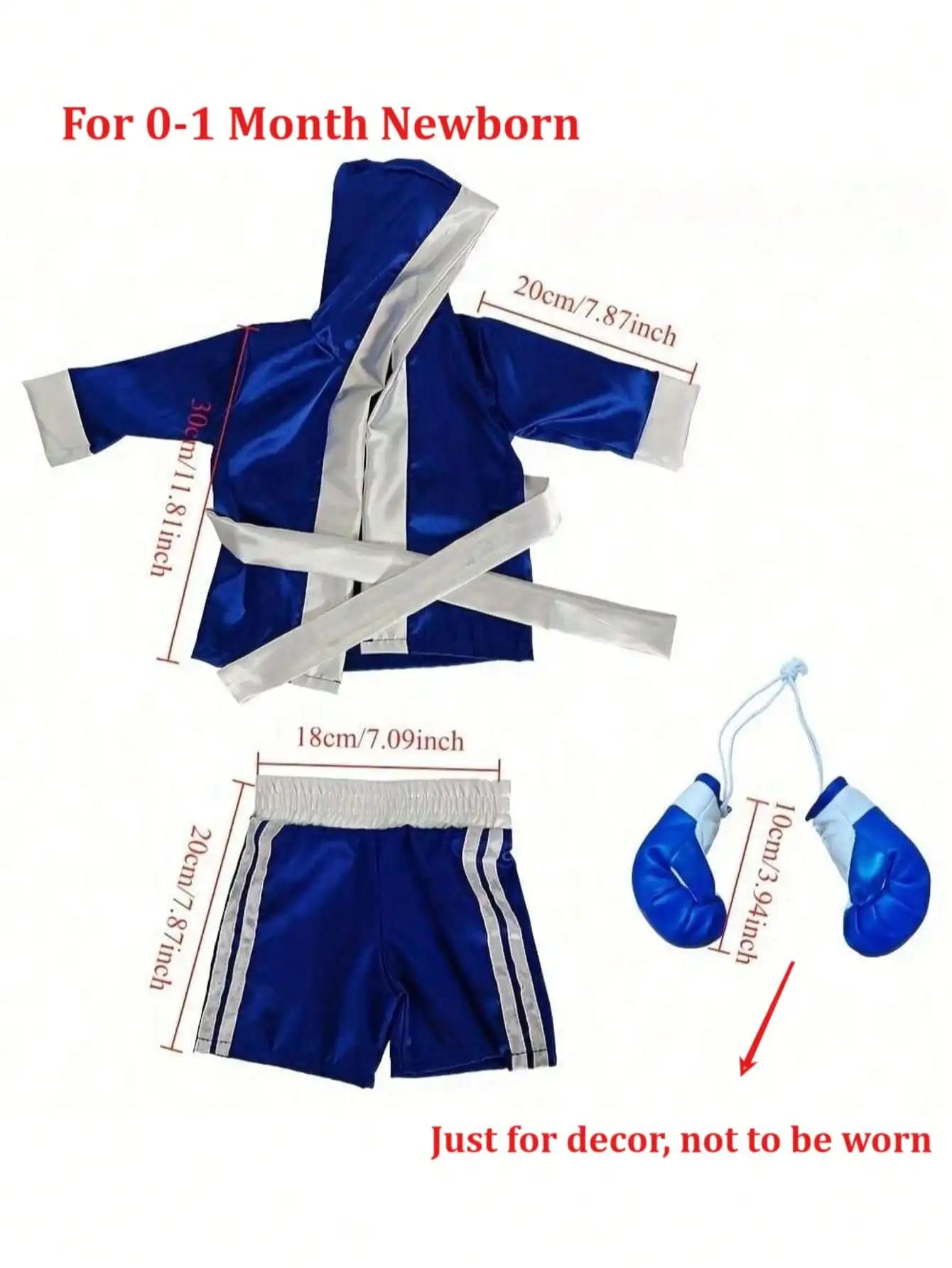 Accessoires de photographie pour nouveau-nés, ensemble de tenue de boxe pour bébé garçon, Robe, gant