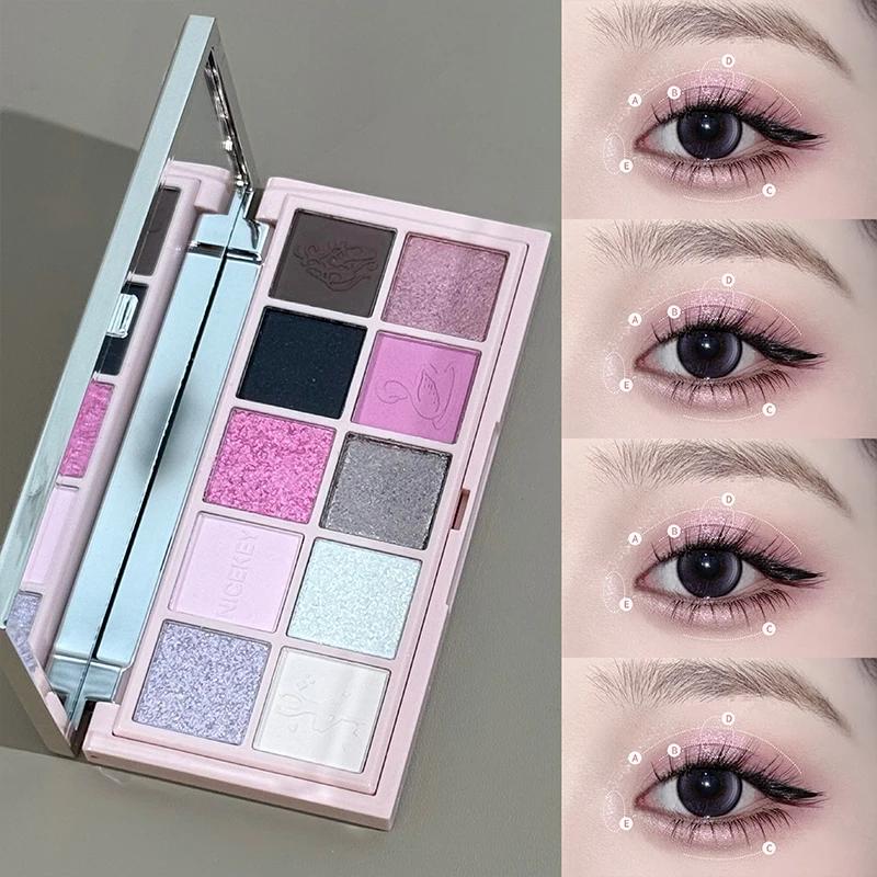 NICEKEY Coffrets de maquillage rose ballet comprenant 4 rouges à lèvres, 1 fard à joues, 1 poudre pr