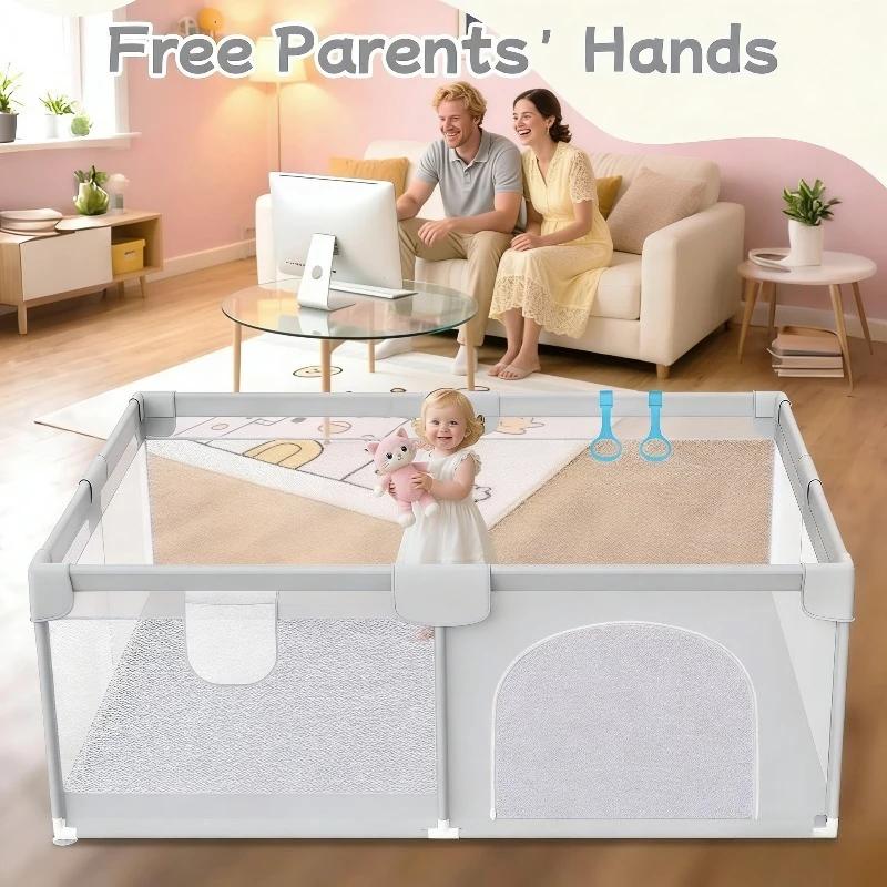 Parc de jeux IMBABY pour bébés et tout-petits, enclos de jeu anti-chute pour intérieur et extérieur,