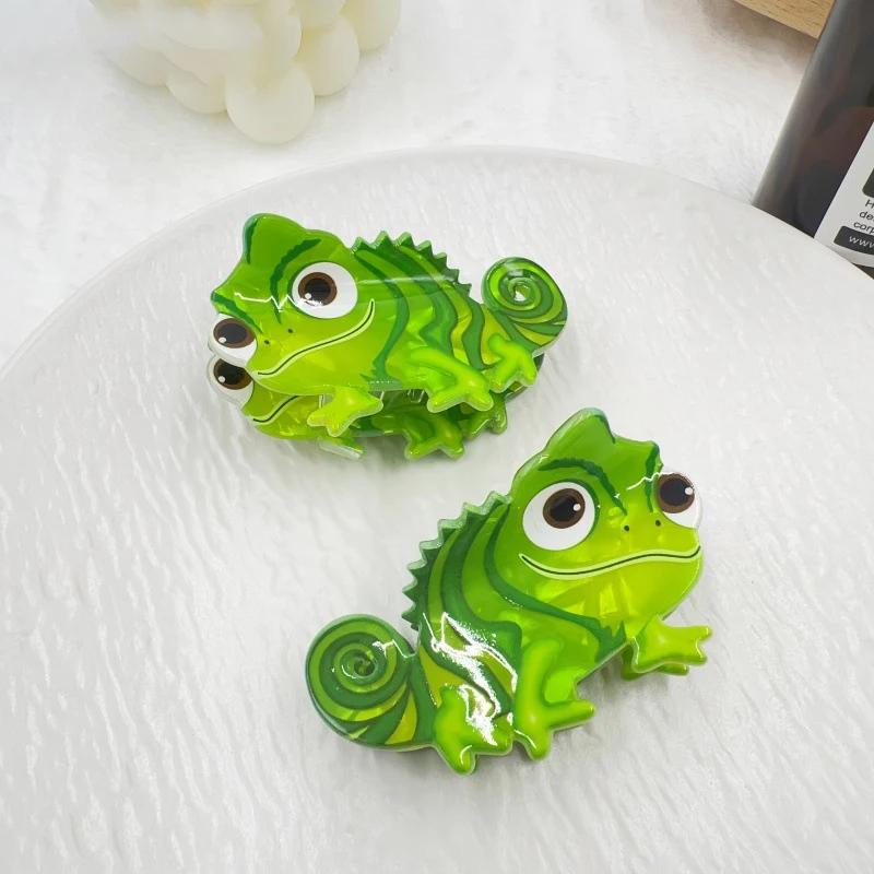 1pc nouveau dessin animé mignon dinosaure vert lézard pince à cheveux arrière de la tête pince à che