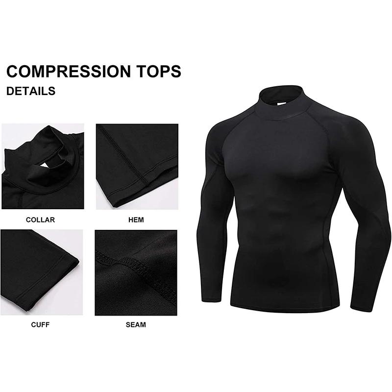Compression t-shirt hommes à manches longues musculation Sport t-shirts décontracté séchage rapide g