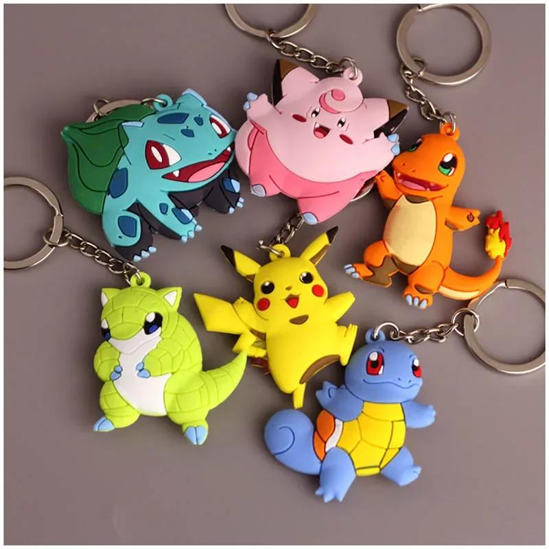 Porte-clés Pokemon Pikachu, jouet figurine d'action, dessin animé Kawaii, mode Charmander Psycanard,