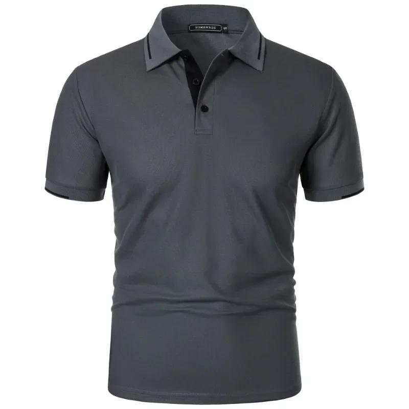 Polo à manches courtes pour hommes, boutons d'été, coupe classique, T-Shirts décontractés, pull surd