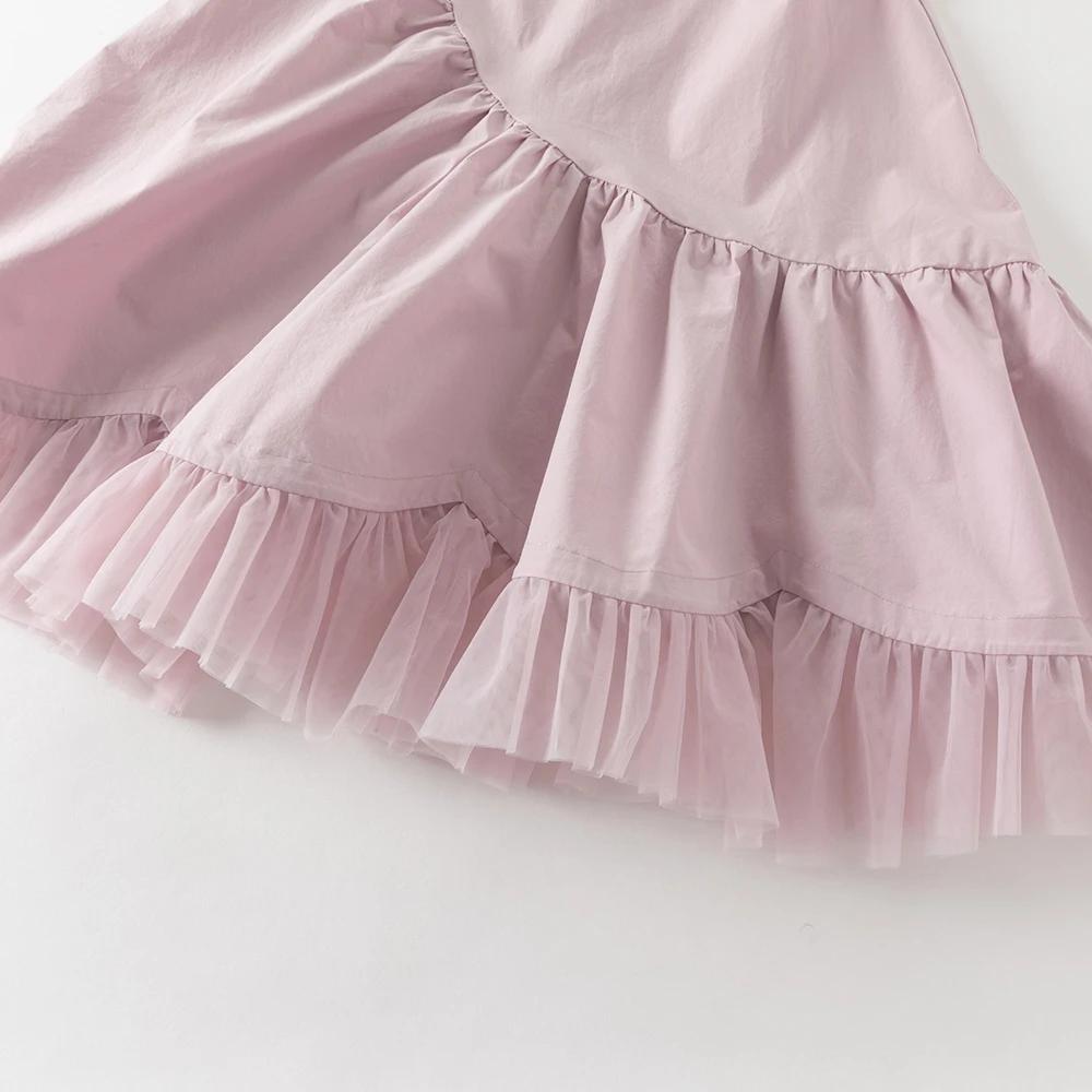 Robes de princesse d'été en maille pour filles Dave Bella, 7-13 ans, robe de fête à manches courtes 