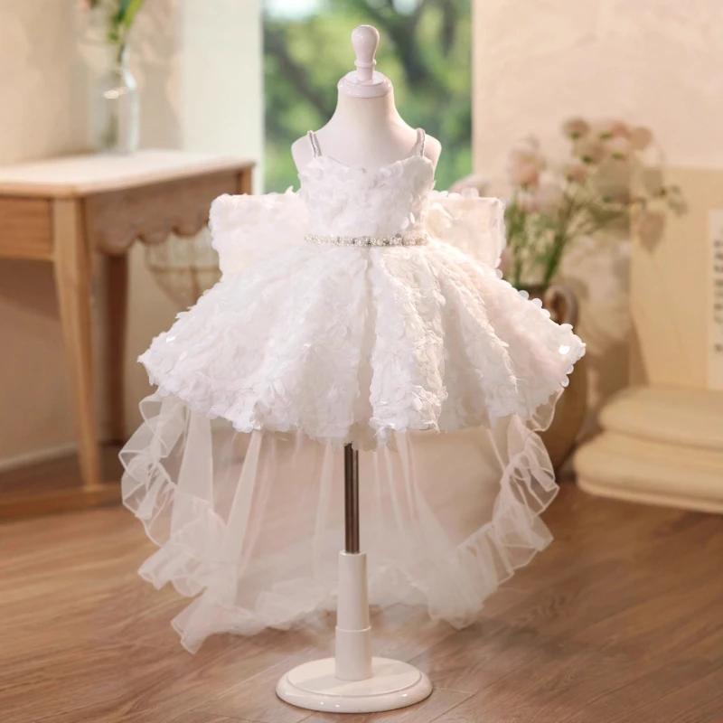 Robe de demoiselle d'honneur 2026 pour filles, tenue de soirée pour enfants, costume de princesse fo