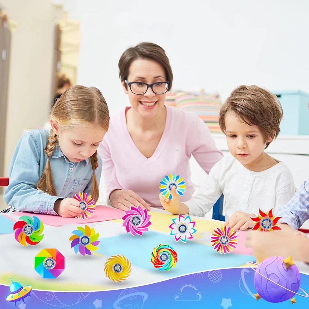 Mini Fidget Spinners, 24 pièces, jouets sensoriels anti-Stress et d'anxiété pour cadeaux de fête d'a