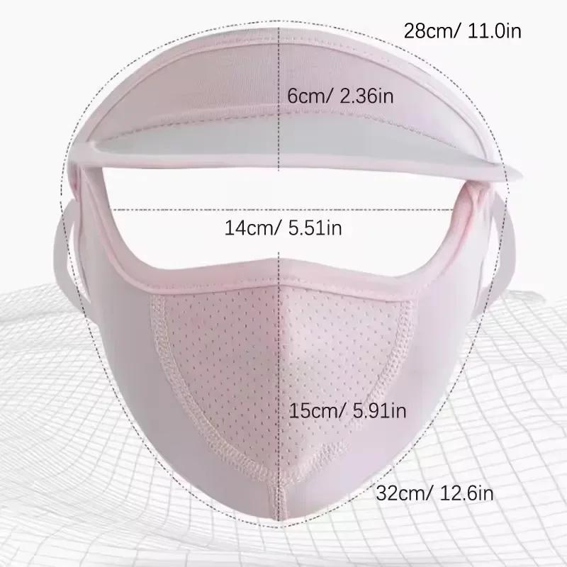 Masque de Protection solaire d'été en soie glacée, Protection UV, voile de Protection solaire avec b