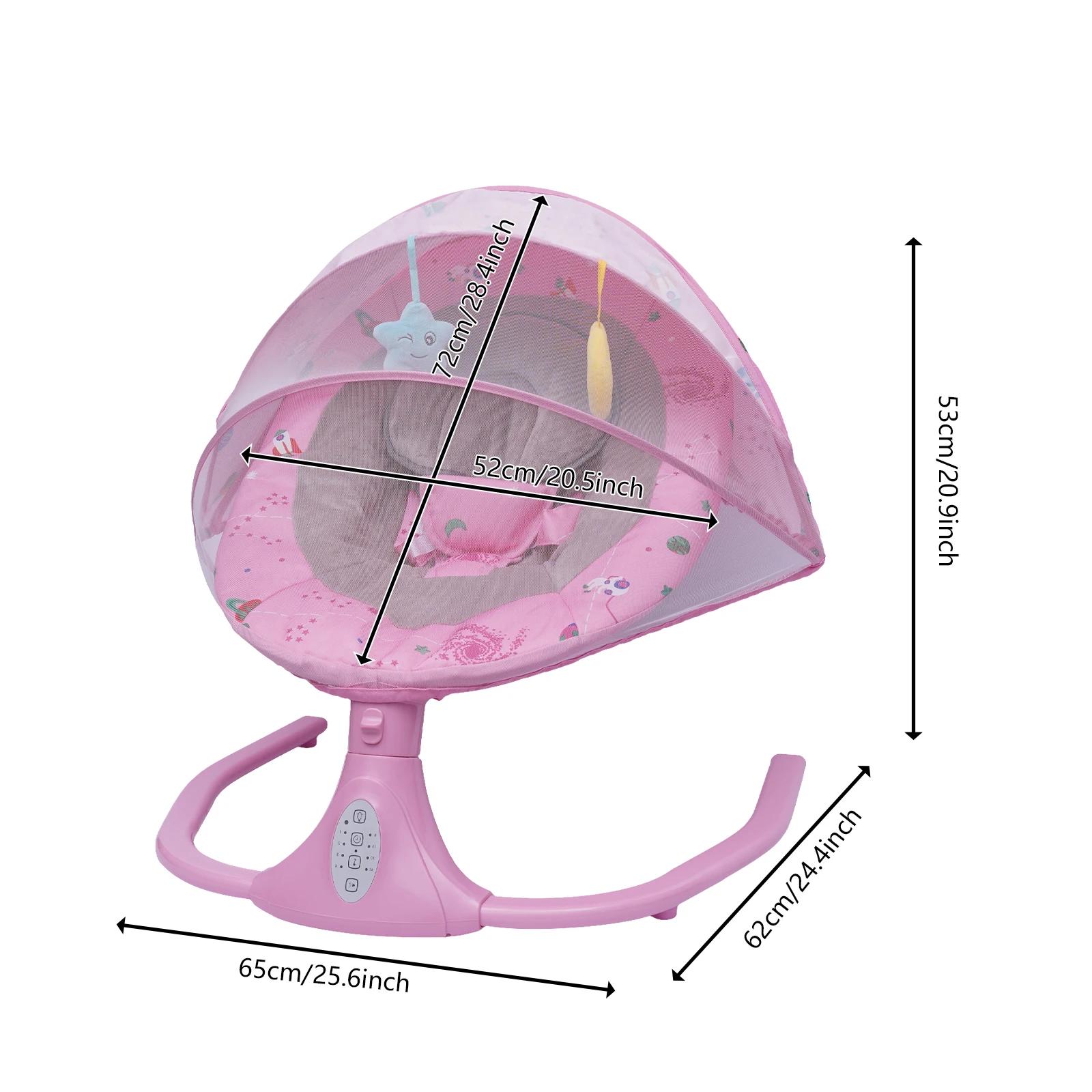 Chaise berçante électrique pour bébé avec télécommande, angle et vitesse réglables, musique Bluetoot