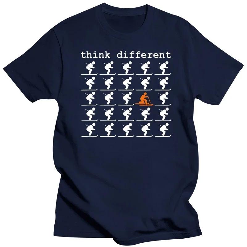 T-shirt de ski unisexe à manches courtes, Think Different, Telemark Ski, Free your Heel, Top Quality