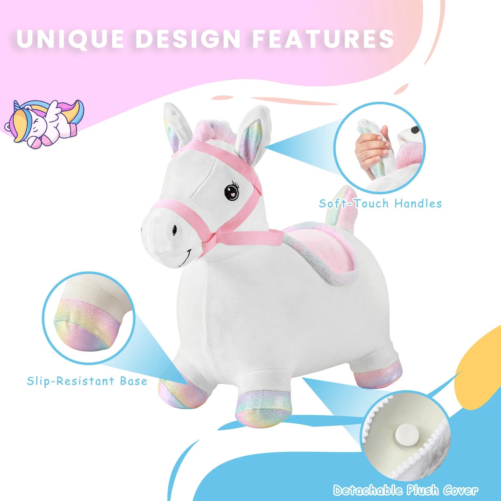 Cheval de saut gonflable Pals, jouet gonflable de trémie d'animal en peluche rebondissante pour tout