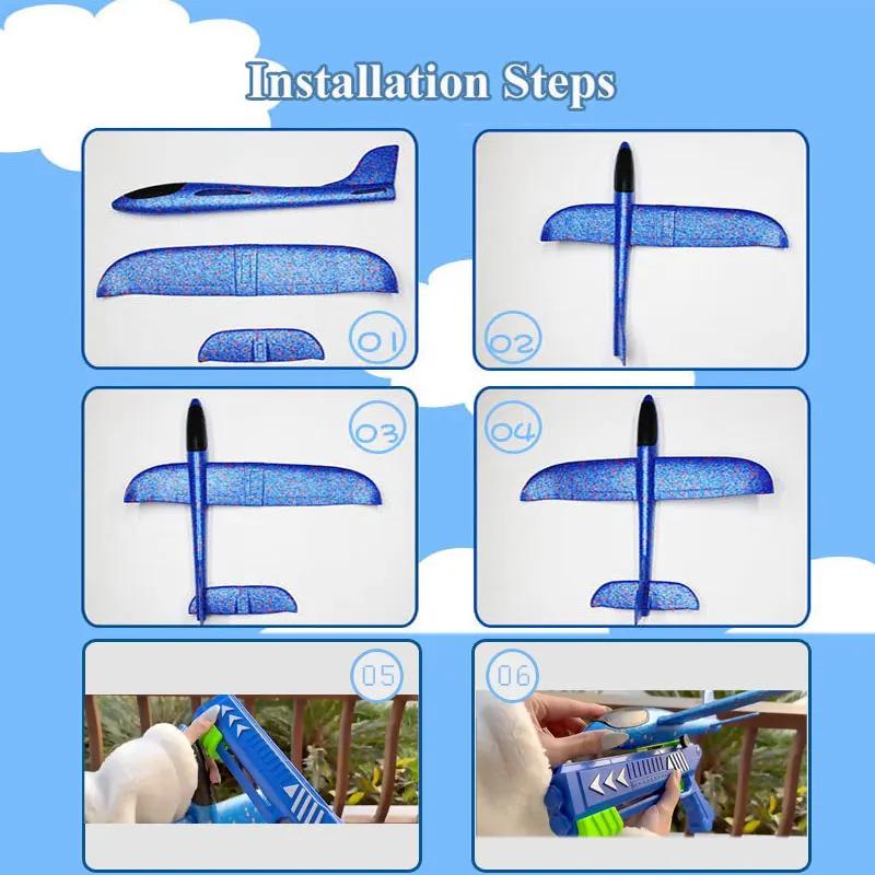Lanceur d'avion en mousse pour enfants, 24/34cm, jouet d'extérieur pour garçons, jeu de catapulte de