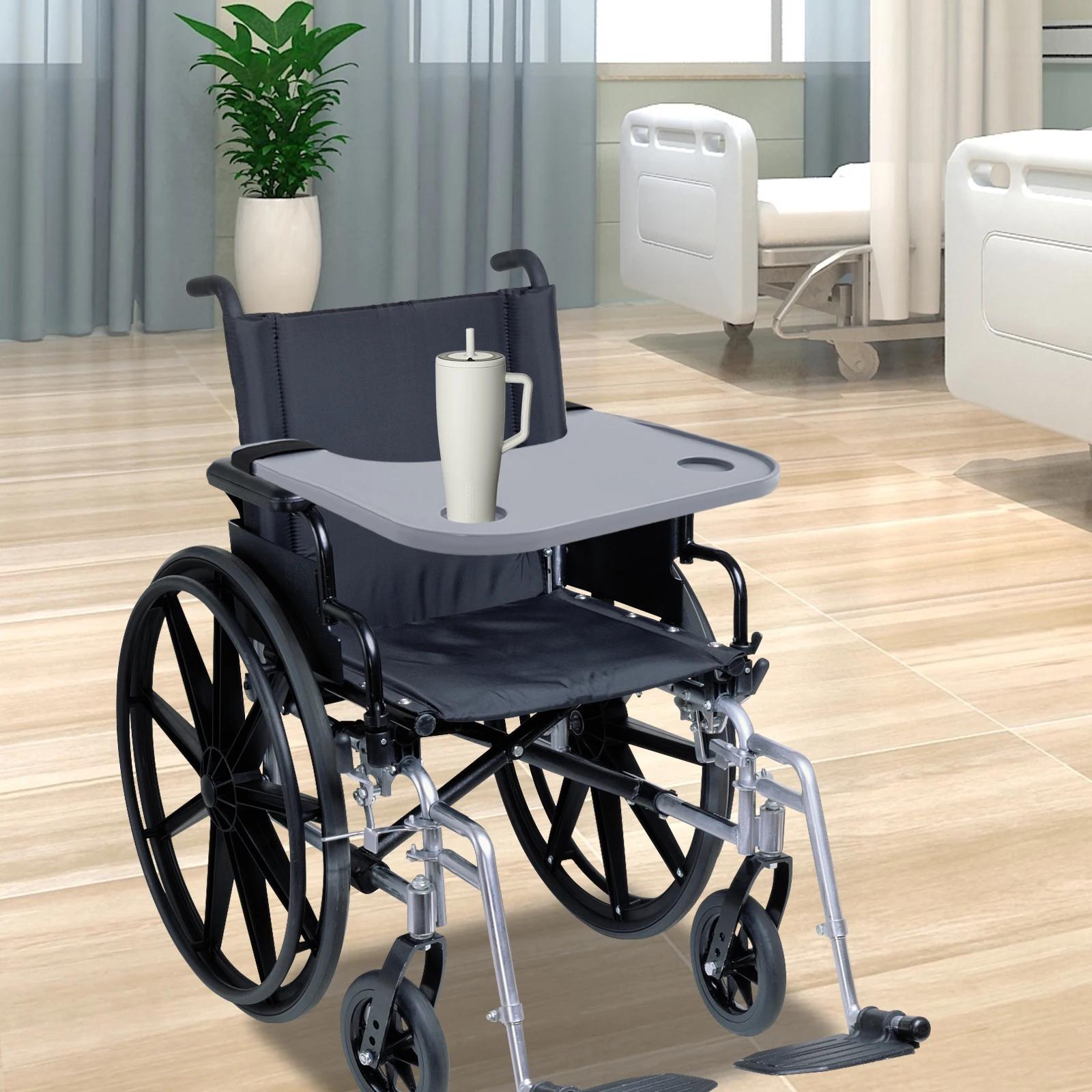 Plateau de lit polyvalent pour fauteuil roulant, Table de lit réglable avec porte-gobelet, pour mang
