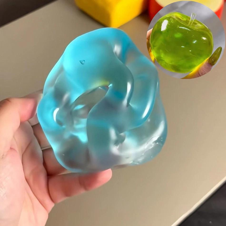 Boule anti-Stress Squishy Green Apple, jouet sensoriel doux pour tdah, autisme, jouet à presser à re