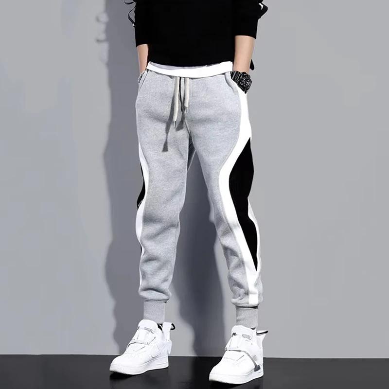Pantalon large décontracté pour homme, pantalon de sport respirant, ULélastique, patchwork à neuf po