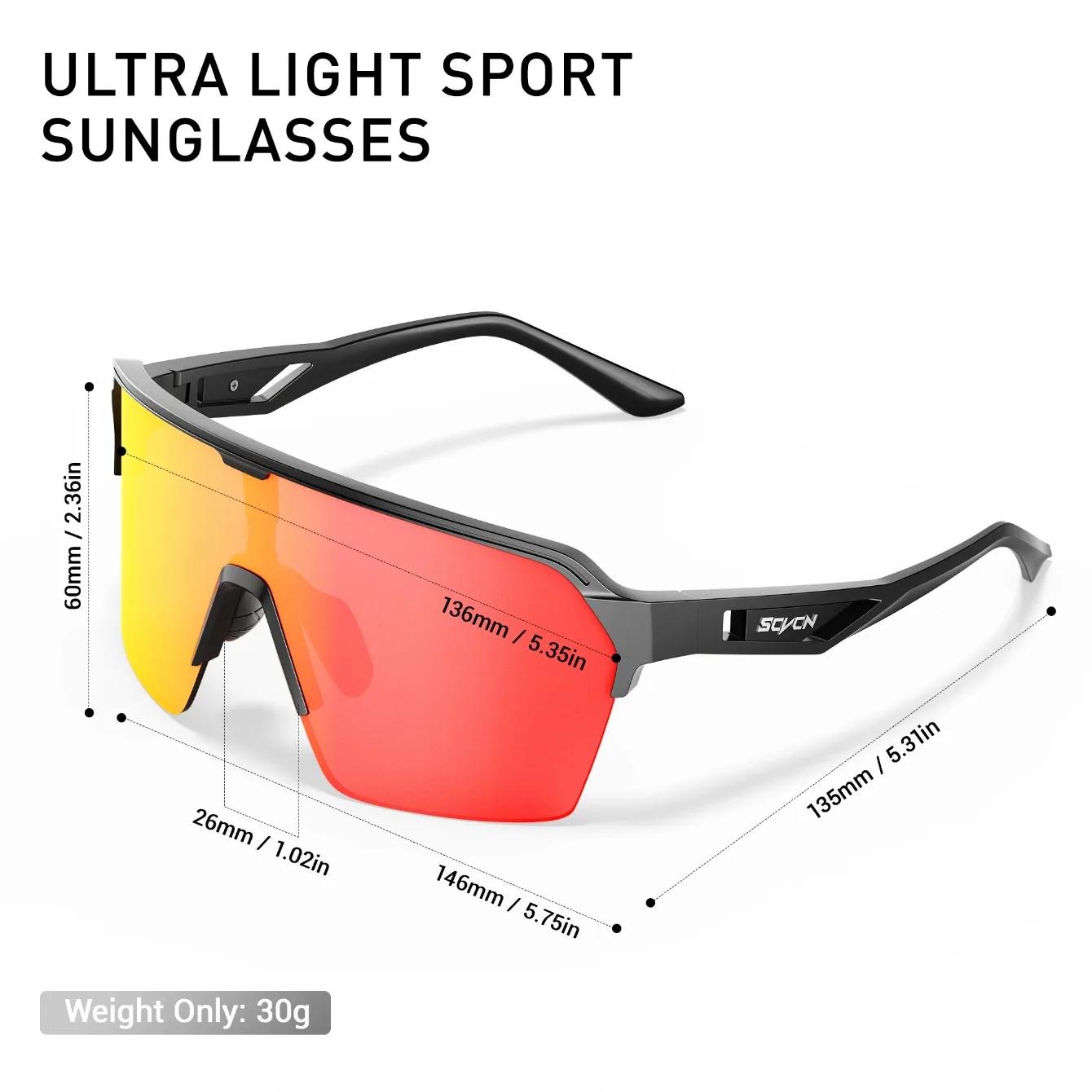 Lunettes de cyclisme SCVCN, lunettes de soleil photochromiques pour hommes, lunettes de sport d'exté