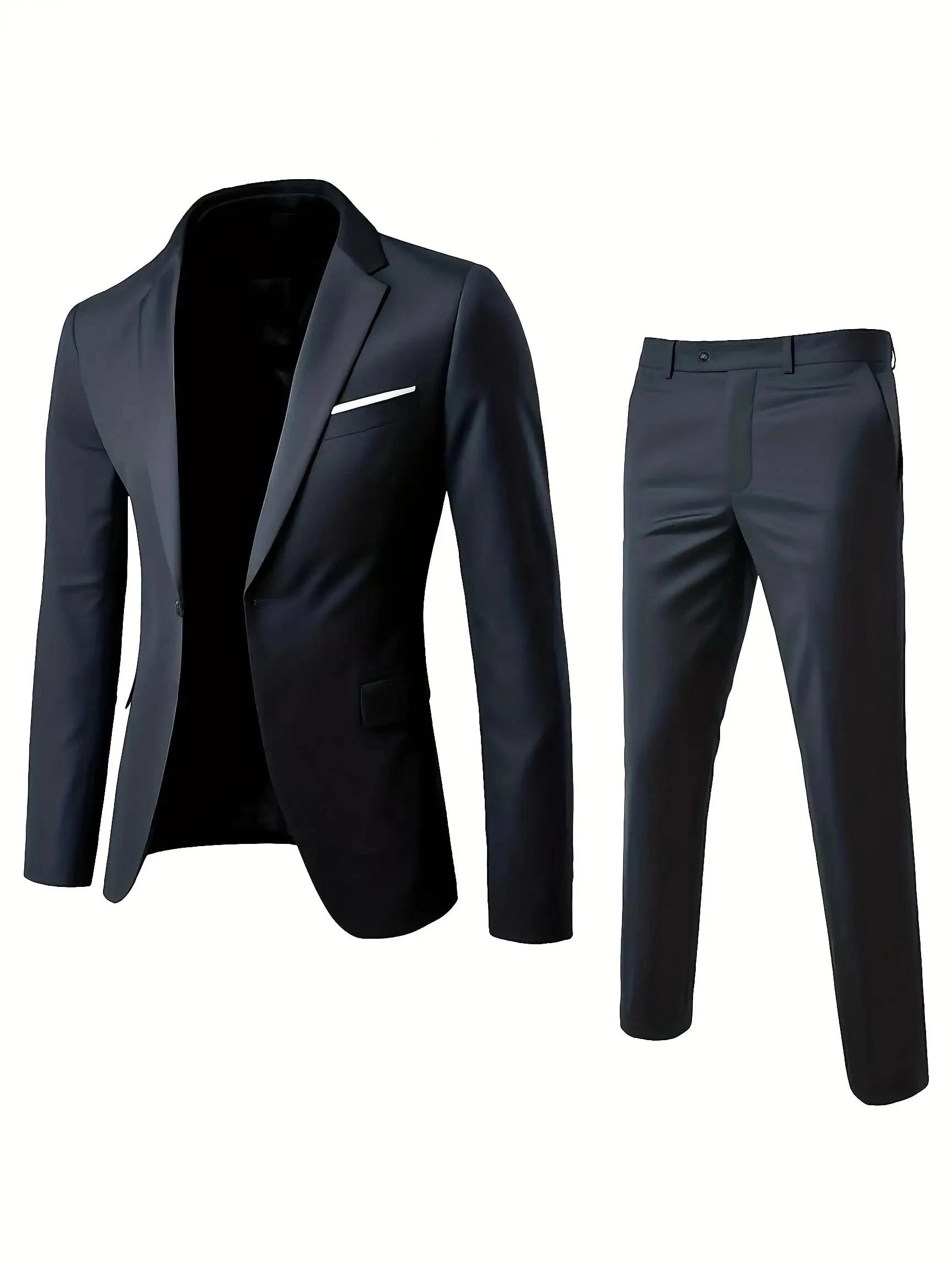 Ensemble de costume 2 pièces bordeaux pour homme (blazer + pantalon uniquement, gilet non inclus), v