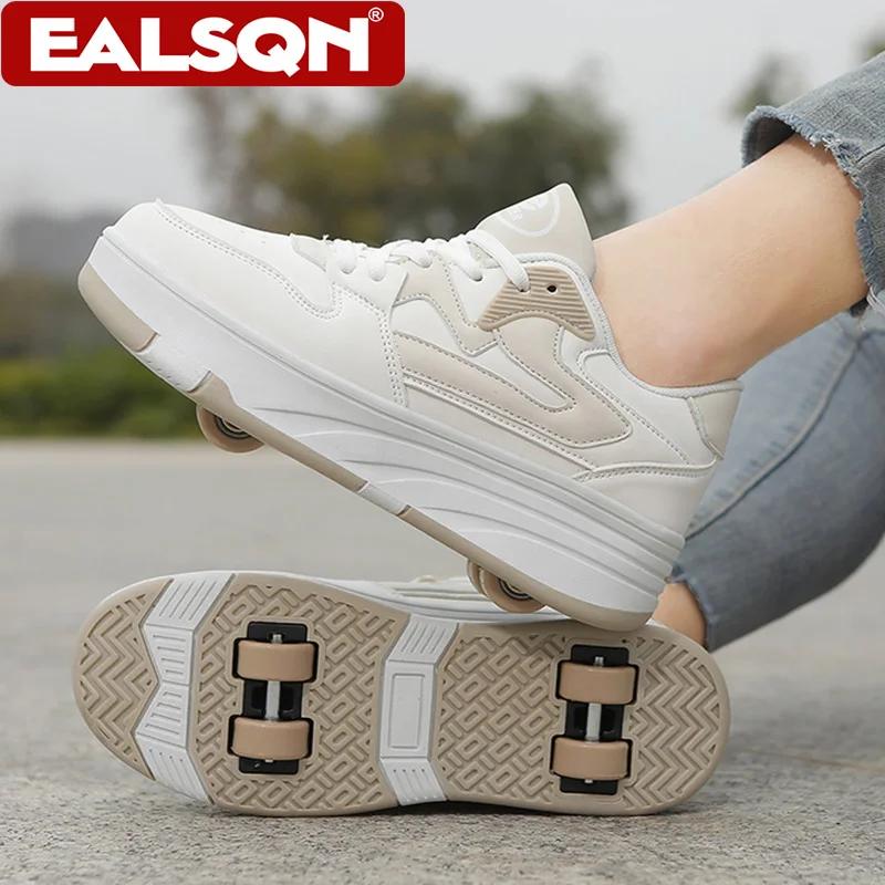 Chaussures de roller d'extérieur pour enfants, à quatre roues amovibles, multifonctionnelles, pour a