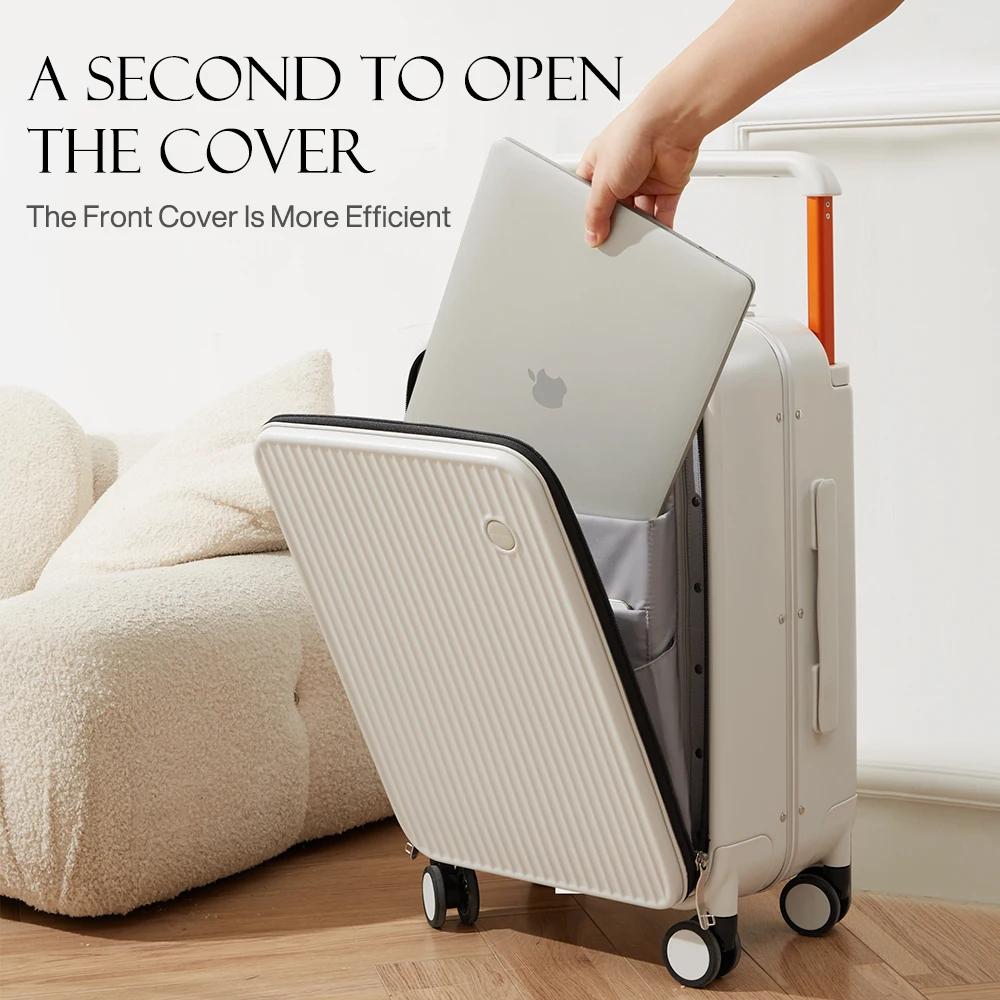 Mixi avant ordinateur portable poche valise large poignée voyage valise hommes 20 pouces bagage à ma