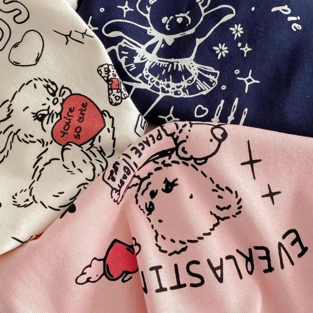 Vêtements décontractés pour bébés de 18 à 5 ans, T-shirt à manches courtes imprimé Animal de dessin 