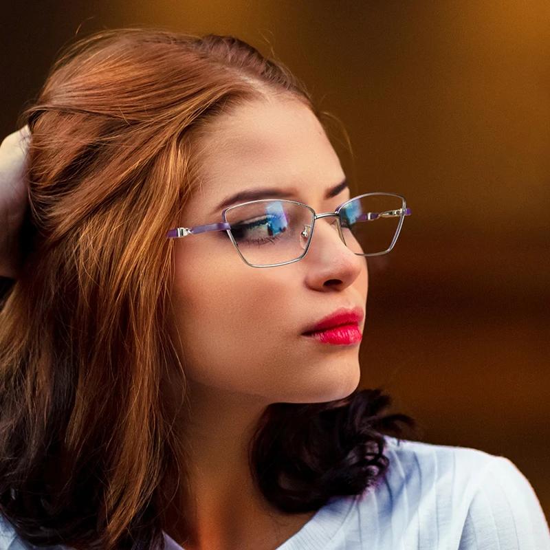 VICKY nouvelle mode Anti lumière bleue lunettes de lecture femmes métal myopie lunettes de Prescript